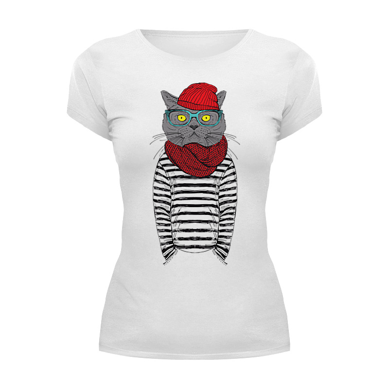 Printio Футболка Wearcraft Premium Cat hipster printio футболка wearcraft premium кот хипстер