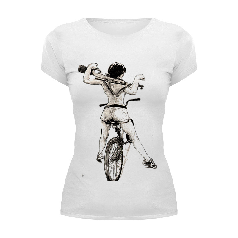 printio футболка классическая девушка карабин велосипед Printio Футболка Wearcraft Premium Девушка, карабин, велосипед