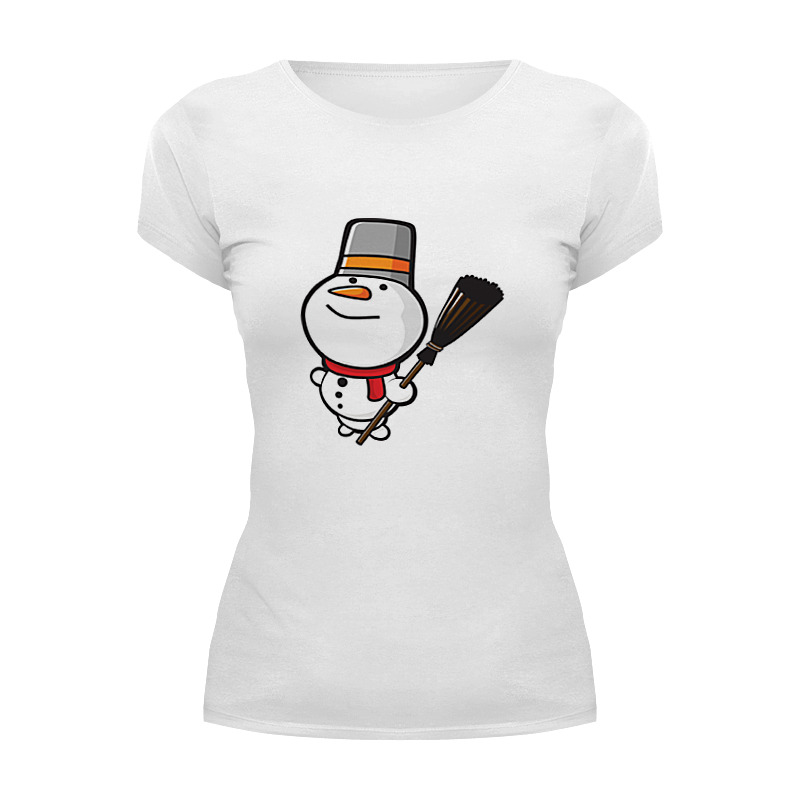Printio Футболка Wearcraft Premium Снеговик с метлой детская футболка жираф в шарфе 104 белый