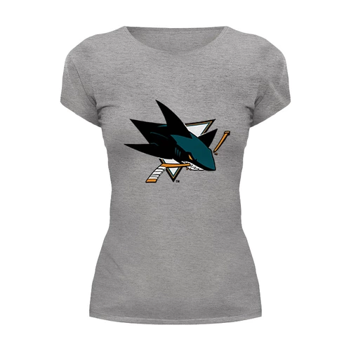Заказать женскую футболку в Москве. Футболка базовая San Jose Sharks / NHL USA от KinoArt - готовые дизайны и нанесение принтов.