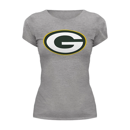 Заказать женскую футболку в Москве. Футболка базовая Green Bay Packers от dobryidesign - готовые дизайны и нанесение принтов.