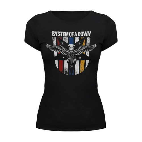 Заказать женскую футболку в Москве. Футболка базовая System of a Down от geekbox - готовые дизайны и нанесение принтов.