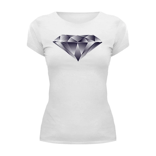 Заказать женскую футболку в Москве. Футболка базовая алмаз от Mari_M - готовые дизайны и нанесение принтов.