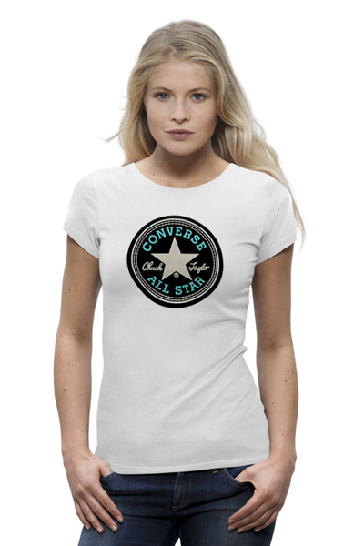 Заказать женскую футболку в Москве. Футболка базовая CONVERSE ALL STAR от Nalivaev - готовые дизайны и нанесение принтов.