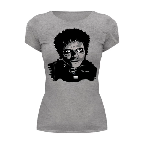 Заказать женскую футболку в Москве. Футболка базовая Michael Jackson от Leichenwagen - готовые дизайны и нанесение принтов.