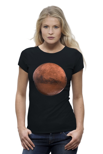 Заказать женскую футболку в Москве. Футболка базовая Планета Марс от Виктор Гришин - готовые дизайны и нанесение принтов.