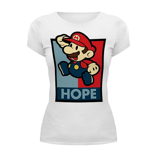 Заказать женскую футболку в Москве. Футболка базовая Супер Марио от geekbox - готовые дизайны и нанесение принтов.