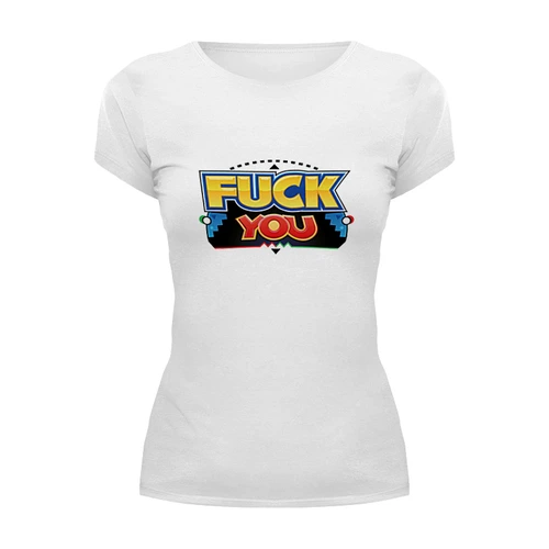 Заказать женскую футболку в Москве. Футболка базовая Fuck You от THE_NISE  - готовые дизайны и нанесение принтов.