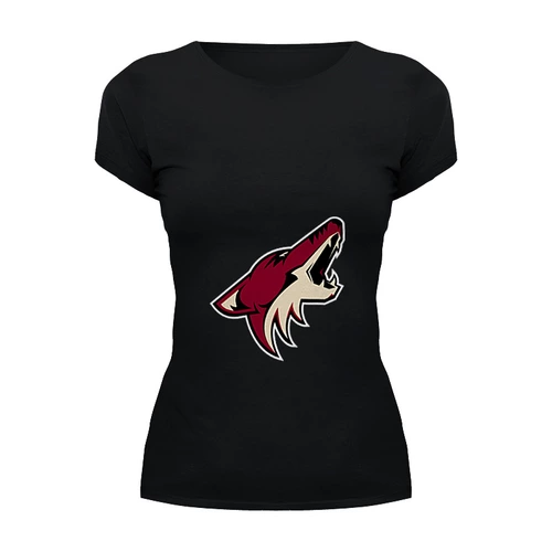 Заказать женскую футболку в Москве. Футболка базовая Arizona Coyotes от dobryidesign - готовые дизайны и нанесение принтов.