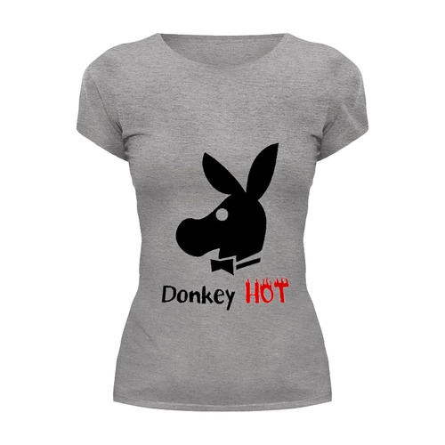 Заказать женскую футболку в Москве. Футболка базовая DonkeyHot от duderoid - готовые дизайны и нанесение принтов.