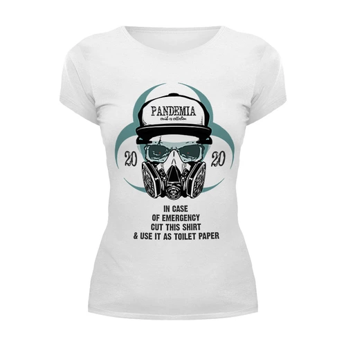 Заказать женскую футболку в Москве. Футболка базовая Pandemia Shirt от Рустам Юсупов - готовые дизайны и нанесение принтов.