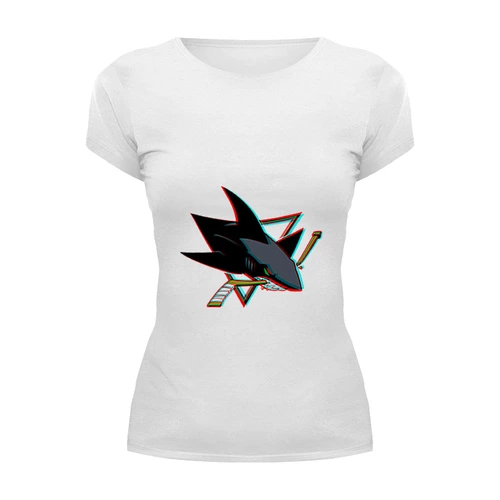 Заказать женскую футболку в Москве. Футболка базовая San Jose Sharks от kspsshop - готовые дизайны и нанесение принтов.