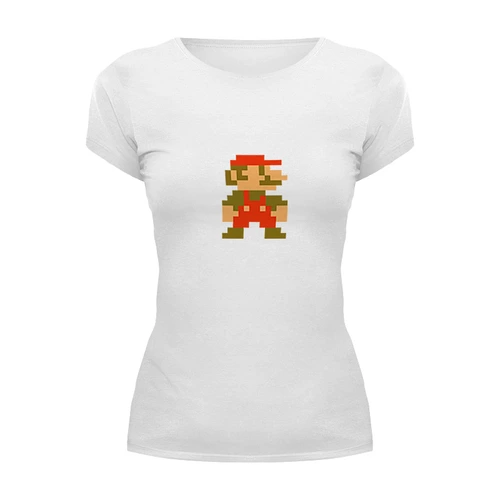 Заказать женскую футболку в Москве. Футболка базовая Супер Марио original colors от mironcrig@gmail.com - готовые дизайны и нанесение принтов.