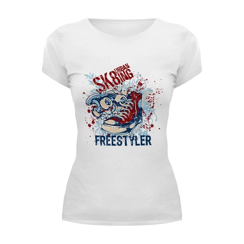 Заказать женскую футболку в Москве. Футболка базовая Freestyler от T-shirt print  - готовые дизайны и нанесение принтов.
