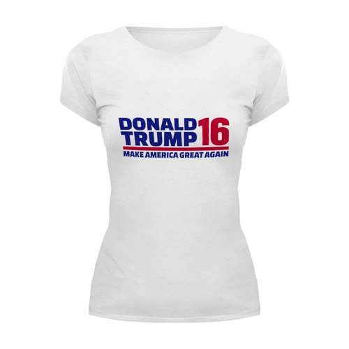 Заказать женскую футболку в Москве. Футболка базовая Trump - America Great от skynatural - готовые дизайны и нанесение принтов.