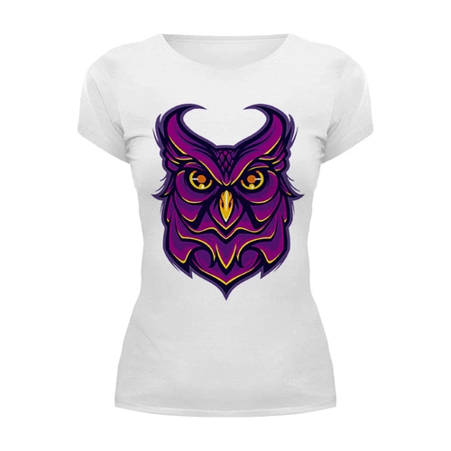 Заказать женскую футболку в Москве. Футболка базовая Ночная Сова (Owl) от trugift - готовые дизайны и нанесение принтов.