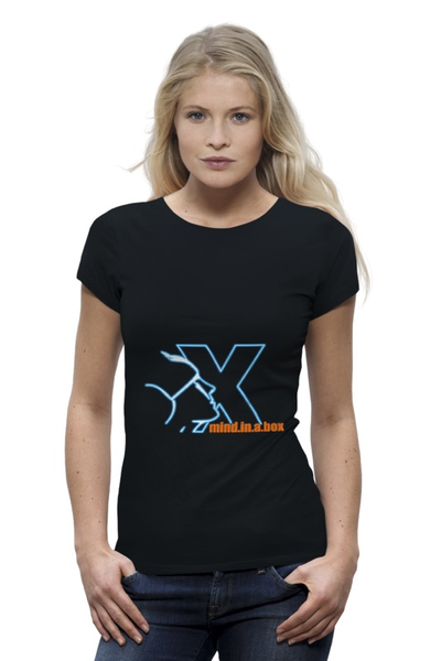 Заказать женскую футболку в Москве. Футболка базовая mind.in.a.box / Face Logo от OEX design - готовые дизайны и нанесение принтов.