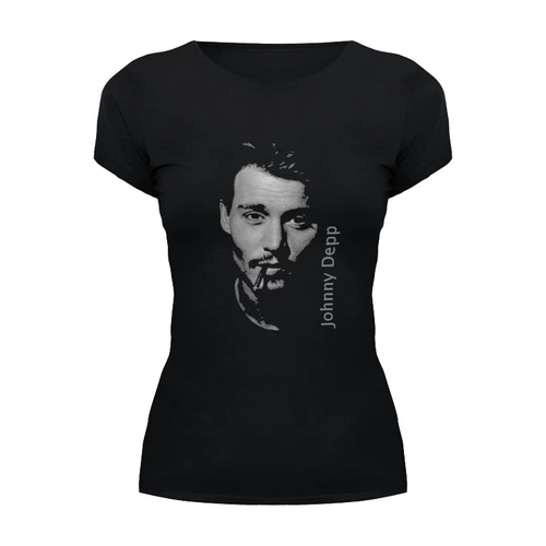 Заказать женскую футболку в Москве. Футболка базовая Johnny Depp от KinoArt - готовые дизайны и нанесение принтов.