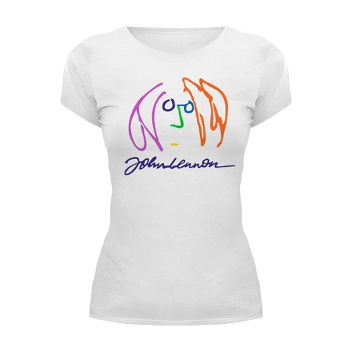 Заказать женскую футболку в Москве. Футболка базовая Джон Леннон от geekbox - готовые дизайны и нанесение принтов.