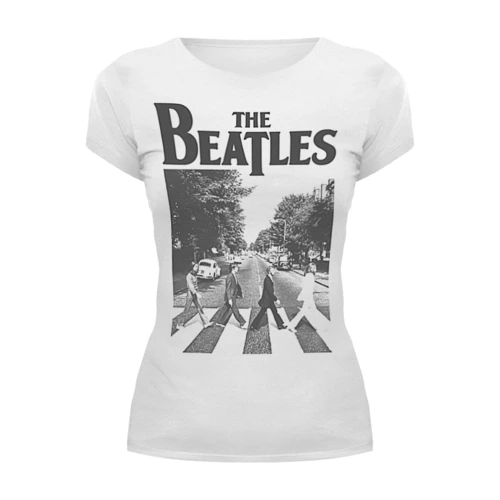 Заказать женскую футболку в Москве. Футболка базовая The Beatles. Abbey Road от geekbox - готовые дизайны и нанесение принтов.