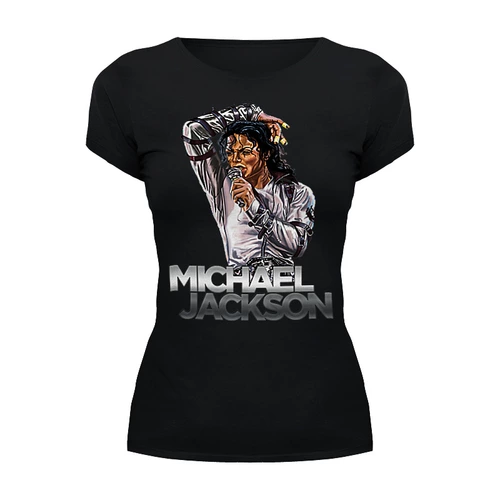 Заказать женскую футболку в Москве. Футболка базовая Michael Jackson от balden - готовые дизайны и нанесение принтов.