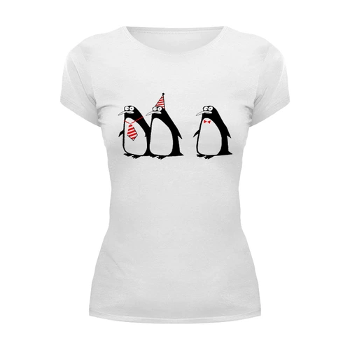 Заказать женскую футболку в Москве. Футболка базовая Пингвины от Cloud345 - готовые дизайны и нанесение принтов.