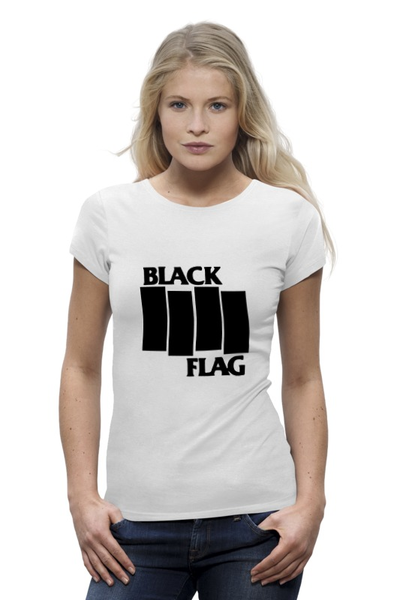 Заказать женскую футболку в Москве. Футболка базовая Blck Flag от print_not_dead - готовые дизайны и нанесение принтов.