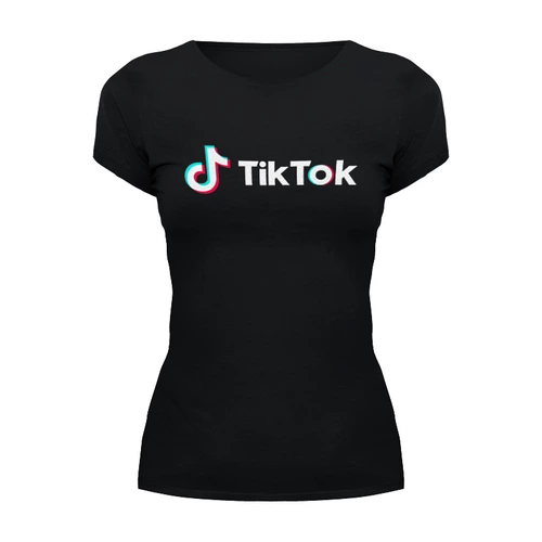 Заказать женскую футболку в Москве. Футболка базовая TikTok  от DESIGNER   - готовые дизайны и нанесение принтов.