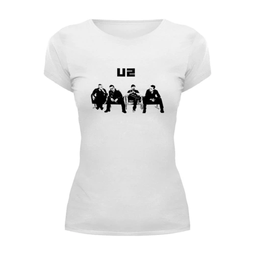 Заказать женскую футболку в Москве. Футболка базовая группа "U2" от Fedor - готовые дизайны и нанесение принтов.