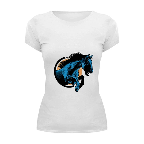 Заказать женскую футболку в Москве. Футболка базовая Лошадь от YellowCloverShop - готовые дизайны и нанесение принтов.