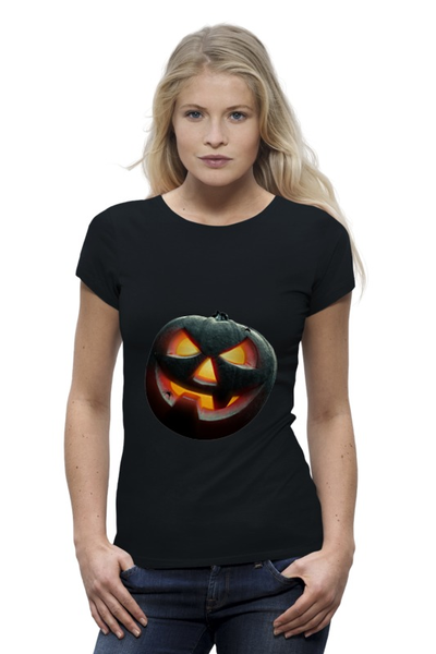 Заказать женскую футболку в Москве. Футболка базовая Helloween от polietan - готовые дизайны и нанесение принтов.