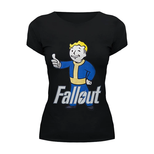 Заказать женскую футболку в Москве. Футболка базовая Fallout game от Leichenwagen - готовые дизайны и нанесение принтов.