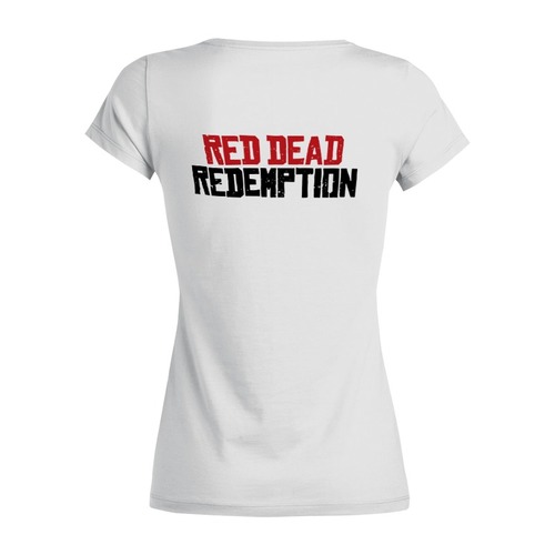 Заказать женскую футболку в Москве. Футболка базовая Red Dead Redemtion game от Leichenwagen - готовые дизайны и нанесение принтов.
