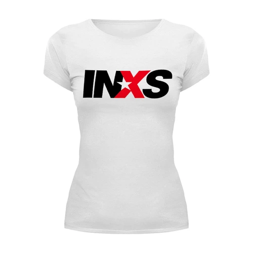 Заказать женскую футболку в Москве. Футболка базовая группа INXS от Fedor - готовые дизайны и нанесение принтов.