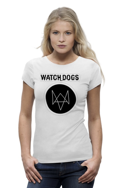 Заказать женскую футболку в Москве. Футболка базовая Футболка Watch_Dogs by PJ от bloodw7nd - готовые дизайны и нанесение принтов.
