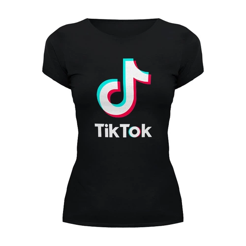 Заказать женскую футболку в Москве. Футболка базовая TikTok  от DESIGNER   - готовые дизайны и нанесение принтов.