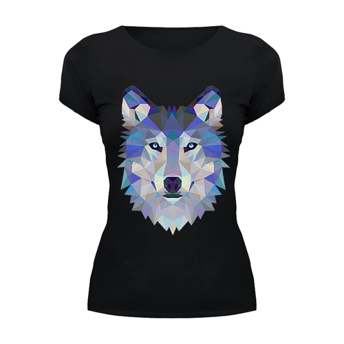 Заказать женскую футболку в Москве. Футболка базовая Wolf (Волк) от Polilog - готовые дизайны и нанесение принтов.