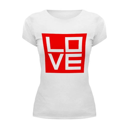 Заказать женскую футболку в Москве. Футболка базовая Love (Любовь) от gopotol - готовые дизайны и нанесение принтов.