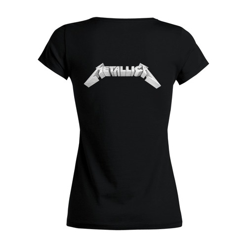Заказать женскую футболку в Москве. Футболка базовая Metallica от Leichenwagen - готовые дизайны и нанесение принтов.