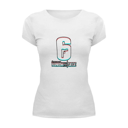 Заказать женскую футболку в Москве. Футболка базовая Rainbow 6 от THE_NISE  - готовые дизайны и нанесение принтов.