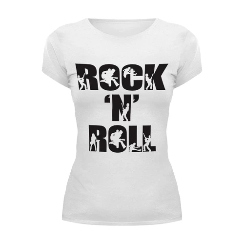 Заказать женскую футболку в Москве. Футболка базовая Rock N Roll от Leichenwagen - готовые дизайны и нанесение принтов.