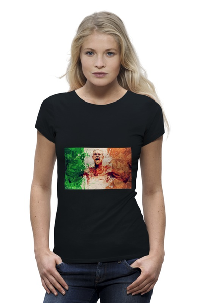 Заказать женскую футболку в Москве. Футболка базовая Conor McGregor (Конор) от creativemen - готовые дизайны и нанесение принтов.