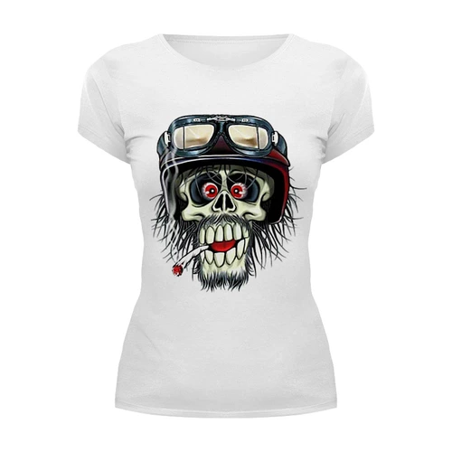Заказать женскую футболку в Москве. Футболка базовая Skull Art от Leichenwagen - готовые дизайны и нанесение принтов.