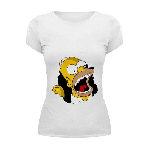 Заказать женскую футболку в Москве. Футболка базовая Homer Simpson от AppleJack_38rus - готовые дизайны и нанесение принтов.