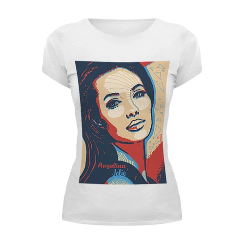 Заказать женскую футболку в Москве. Футболка базовая Анджелина Джоли от qwere - готовые дизайны и нанесение принтов.