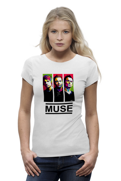 Заказать женскую футболку в Москве. Футболка базовая  группа Muse от Fedor - готовые дизайны и нанесение принтов.