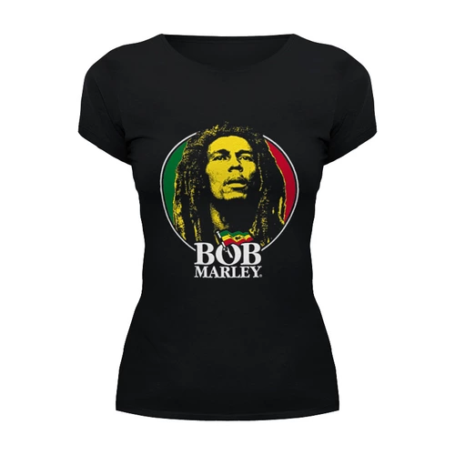 Заказать женскую футболку в Москве. Футболка базовая Bob Marley от inPrintio - готовые дизайны и нанесение принтов.