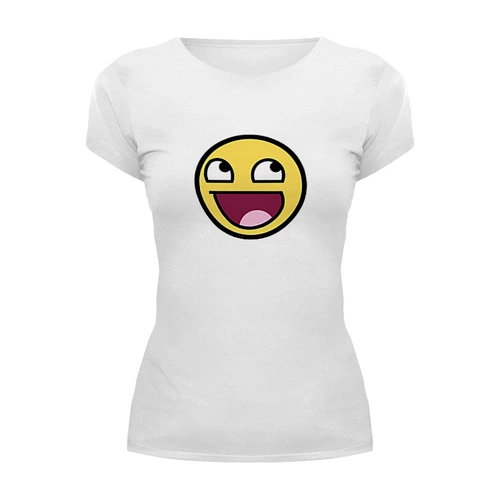 Заказать женскую футболку в Москве. Футболка базовая smile от THE_NISE  - готовые дизайны и нанесение принтов.