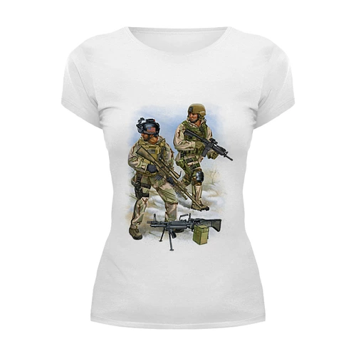 Заказать женскую футболку в Москве. Футболка базовая US Army от Leichenwagen - готовые дизайны и нанесение принтов.