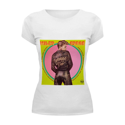 Заказать женскую футболку в Москве. Футболка базовая Miley Cyrus от Vladec11 - готовые дизайны и нанесение принтов.